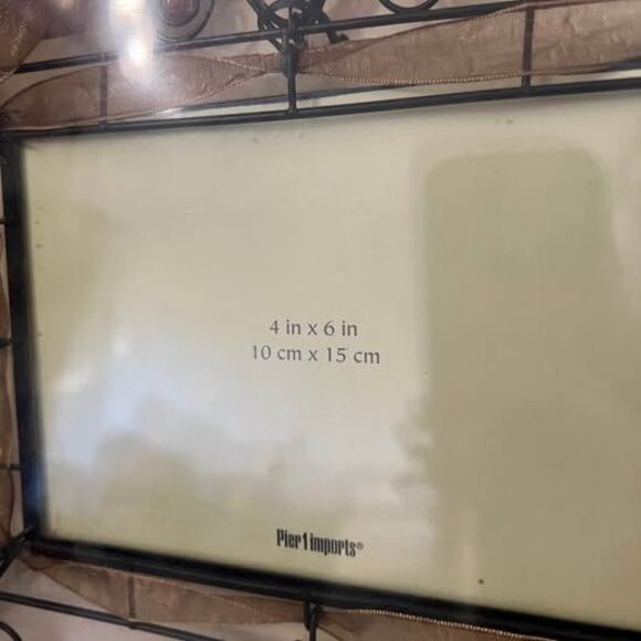 NWT Pier 1 4x6 Black Metal and Beaded Wire Rectangular Photo Frame - Picture 5 of 8